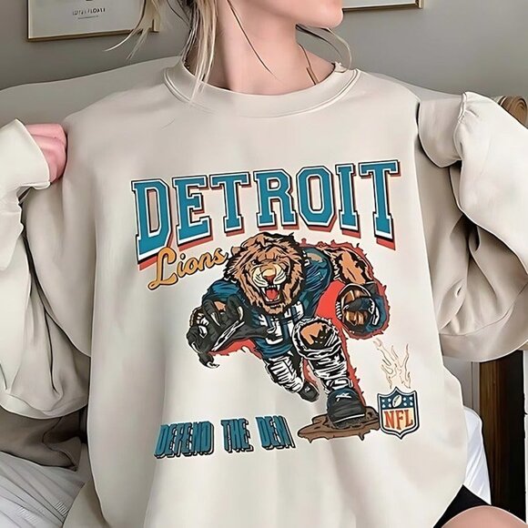 Detroit Lions Defend The Den NFL Football Fan Gift Sweatshirt 05 - Picture 1 of 5